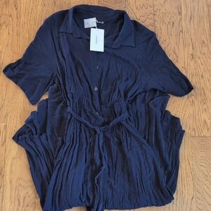 BloomChic Navy Button Down Dress